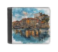 sinyumoney Harbor Reflections 3D Print Wallet Credit Card Cash Id Holder Banknote Compartments Slim Elegant Leather Wallet 11.7cm*9.5cm