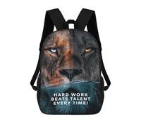 sinyumoney Hard Work Talent School Bag 3D Printed Backpacks Fashion Kids School Backpack Boys Rucksacks for Boys Middle School Students 17inch