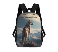 sinyumoney Hardest Climb Motivation Children's Backpacks 17inch School Backpack 3D Printed Bag Bookbag for Kids Travel Rucksacks Boy Girl Book Bags Kids School Bag