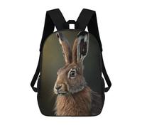 sinyumoney Hare AI Generative Backpacks Children's Backpacks School Bag 3D Printed Children's School Backpack Fashion Travel Backpacks for Kids Elementary Middle School 17inch