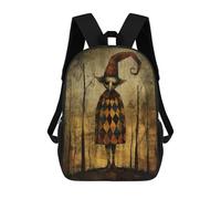 sinyumoney Harlequin Haunter Kids School Backpack School Bag 3D Printed School Bag for Boys Elementary And Middle School Students 17inch