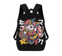 sinyumoney Harlequin Katana Kawaii School Backpack Large Water Resistant Laptop Backpack for Teenage Girls Boys Women Men 17inch