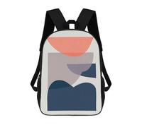 sinyumoney Harmonious Collage 2 Rucksacks 3D Printed Children Backpacks Fashion Casual Daypack Cute Travel Bags Outdoor Casual Daypack for Boy And Girl 17inch