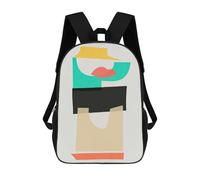 sinyumoney Harmonious Collage 4 Backpack School Bag Rucksack for Girls Boys Backpacks Large Capacity Kids Back Pack Lightweight School Bags for Children Students 17inch