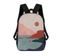 sinyumoney Harmonious Landscape 3 Rucksacks 3D Printed Children Backpacks Fashion Casual Daypack Cute Travel Bags Outdoor Casual Daypack for Boy And Girl 17inch