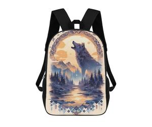 sinyumoney Harmony Wolf Howl at Dusk Rucksack Rucksack Casual Daypacks School Work Travel Bag for Camping Outdoor Adventures And Daily Travel 17inch