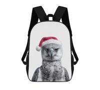 sinyumoney Harpy Eagle with Santa Hat School Backpack Daypacks Business Backpack Water Resistant Bookbag for Campus Outdoor Travel Sports 17inch