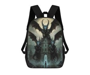 sinyumoney Haunted Castle Backpack School Bag Rucksack Casual Daypacks School Work Travel Bag for Men, Women & Teenage Boys 17inch
