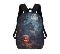 sinyumoney Haunted House Halloween School Backpack Lightweight Airport College Students Back Pack- Perfect for Travel, Work And Daily Use 17inch