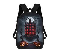 sinyumoney Haunted Mansion Halloween Backpacks Kids Student Schoolbag,3D Printed Backpacks,Elementary And Middle School Students Backpacks for Boys Girls 17inch