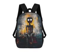 sinyumoney Haunted Silence - Expressive Abstract Figure Art Backpack Cartoon Plush Bag, 3D Backpack for Kids School Bag Birthday Gift Idea for Boys And Girls 17inch