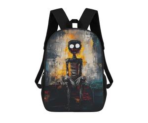 sinyumoney Haunted Silence - Expressive Abstract Figure Art Backpack Cartoon Plush Bag, 3D Backpack for Kids School Bag Birthday Gift Idea for Boys And Girls 17inch