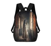 sinyumoney Haunting Ghost Girl Print Children's Backpack School Bag for Adult And Kids Travel Daypack 17inch
