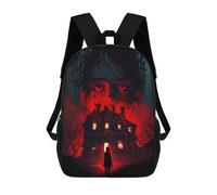 sinyumoney Haunting Shadows A Spooky Tale Unfolds Backpacks, Kids Backpack Student School Bag 3D Printed Travel Backpacks Fashion Accessory Backpack Children Waterproof School Bags 17inch