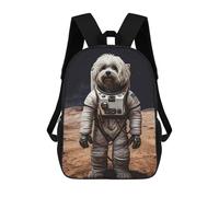 sinyumoney Havanese Astronaut On Mars School Bags Lightweight Airport College Students Back Pack for Camping Outdoor Adventures And Daily Travel 17inch