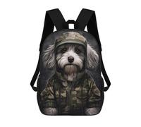 sinyumoney Havanese Camo Jacket Backpack 3D Printed School Bag For Boys High Capacity Travel Backpacks Book Bags Boys School Bag Mochila 17inch