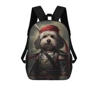 sinyumoney Havanese Dog in Armor 3D Printed Children's School Backpack for Kids High Capacity Travel Rucksacks Book Bags Kids School Bag Back Pack 17inch