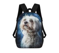 sinyumoney Havanese Dog Portrait School Bag Backpack Teen Schoolbag 3D Printing Adjustable Schoolbag Fashion Pocket Bag for Kids Boys Girls Students And Teenagers Fans 17inch