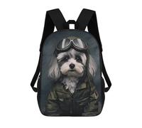 sinyumoney Havanese Soldier Backpack, Children's Backpack, Student School Bag Bookbag Rucksack, 3D Printed School Bag for Boys Girls 17inch
