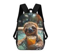 sinyumoney Have A Drink with A Sloth Backpack School Secondary Causal Travel High School Bags for Boys/Girls/Teenagers 17inch