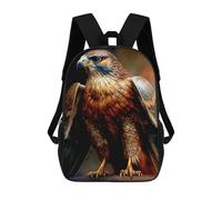 sinyumoney Hawk Children's Backpack, 3D Printed School Backpack, Backpack for Boys Girls, Adjustable School Bag for Primary School 17inch