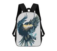 sinyumoney Hawk Kids School Backpack 3D Printed Backpacks Fashion School Bag Rucksacks for Boys Elementary And Middle School Students 17inch