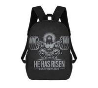 sinyumoney He Has Risen - Jesus Squat Workout Backpack School Lightweight Airport College Students Back Pack for Campus Outdoor Travel Sports 17inch