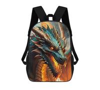 sinyumoney Head Dragon Fire Backpacks Kids Student Schoolbag 3D Printed Backpacks Elementary And Middle School Students Backpacks for Boys Girls 17inch