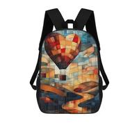 sinyumoney Heart Abstract Balloon Over A Serene Landscape Rucksack Travel College Rucksack Backpacks for Girls Boys Teenage 17inch
