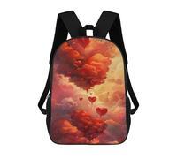 sinyumoney Heart-Shaped Balloons in Clouds Children's Backpacks 17inch School Backpack 3D Printed Bag Bookbag for Kids Travel Rucksacks Boy Girl Book Bags Kids School Bag