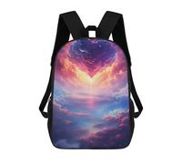 sinyumoney Heart-Shaped Clouds in The Sky -1 3D Printed 17inch School Bag Children's School Backpack Travel Backpacks Casual Fashion Bag for Kids School Students