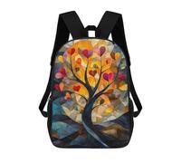 sinyumoney Heart Tree of Love in Stained Glass Style Rucksack Secondary Causal Travel High School Bags for Men, Women & Teenage Boys 17inch