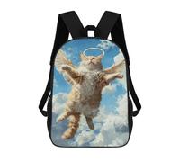 sinyumoney Heavenly Angel Cat Flying Backpacks 3D Printed Kids School Backpack School Bag Fashion Rucksacks for Boys Elementary And Middle School Students 17inch