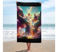 sinyumoney Heavenly Gateway Bathroom Towels Sand Free Quick Dry Absorbent Compact Beach Towel for Travel 130cm*80cm