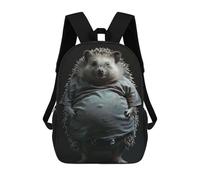 sinyumoney Hedgehog Fat School Backpack for Girls 17inch Casual Daypack Lightweight Rucksack Boy Girl Backpack for Middle School Students