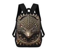 sinyumoney Hedgehog Golden Art Deco Rucksack Daypacks Business Backpack Water Resistant Bookbag for Girl, Teen Girls 17inch