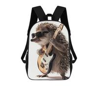 sinyumoney Hedgehog Guitar School Bags Daypacks Business Backpack Water Resistant Bookbag for Men, Women & Teenage Boys 17inch