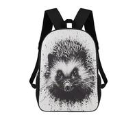 sinyumoney Hedgehog Handdrawn Children's Backpacks Kids Fun School Bag Boys Backpack Travel Bag Student Schoolbag Book Stationery Bag Chool Bags 17inch