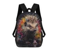 sinyumoney Hedgehog Painting Kids' Backpack 3D Printing School Bag Boys Cool Daypacks Casual Knapsack Fun Back Bag for Kids And Teenager 17inch