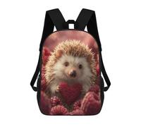 sinyumoney Hedgehog with Heart And Berries School Bags Computer Rucksack for School/Work/Travel for Camping Outdoor Adventures And Daily Travel 17inch