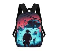 sinyumoney Helicopter Swarm Silhouette Backpack Cartoon Plush Bag, 3D Backpack for Kids School Bag Birthday Gift Idea for Boys And Girls 17inch