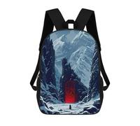 sinyumoney Hell Gate in Snowy Land School Bag 3D Printed Backpacks Fashion Kids School Backpack Boys Rucksacks for Boys Middle School Students 17inch