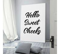 sinyumoney Hello Sweet Cheeks Canvas Wall Art Prints Hanging Poster Yoga Studio Room Decor Inner Peace Reiki Wall Art Spiritual Healing Gift for Family Friend 16x24inch(40x60cm)