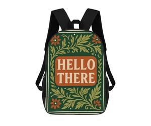 sinyumoney Hello There Floral Art Backpack School Bag Secondary Causal Travel High School Bags for Camping Outdoor Adventures And Daily Travel 17inch
