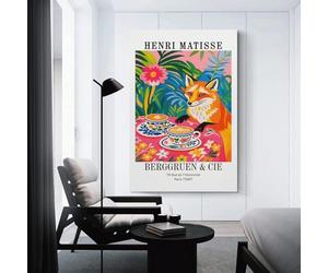 sinyumoney Henri Matisse Fox Coffee Art Print Canvas Prints Artwork Artwork Prints for Walls for Living Room Bedroom Hallway Wall Decoration Prints 16x24inch(40x60cm)