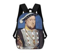 sinyumoney Henry VIII Portrait Backpack School Bag Water Resistant Computer Rucksack for Campus Outdoor Travel Sports 17inch