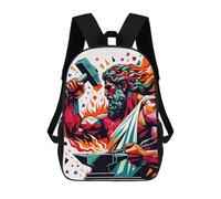 sinyumoney Hephaistos God of Fire Kids Backpack, Kids School Bag 3D Printed School Backpacks for Boys And Teenager School Students 17inch