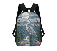 sinyumoney Heron in Water with Lily Pads Backpack School Large Water Resistant Laptop Backpack for Teenage Girls Boys Women Men 17inch