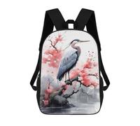 sinyumoney Heron Watercolor Backpack 3D Printed Kids School Backpack High Capacity Travel Backpacks Book Bags Kids Backpack 17inch