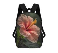 sinyumoney Hibiscus Flower Macro School Backpack School Bags for Girls Boys Backpack with Pocket Fashion School Bag Kids Backpack 17inch